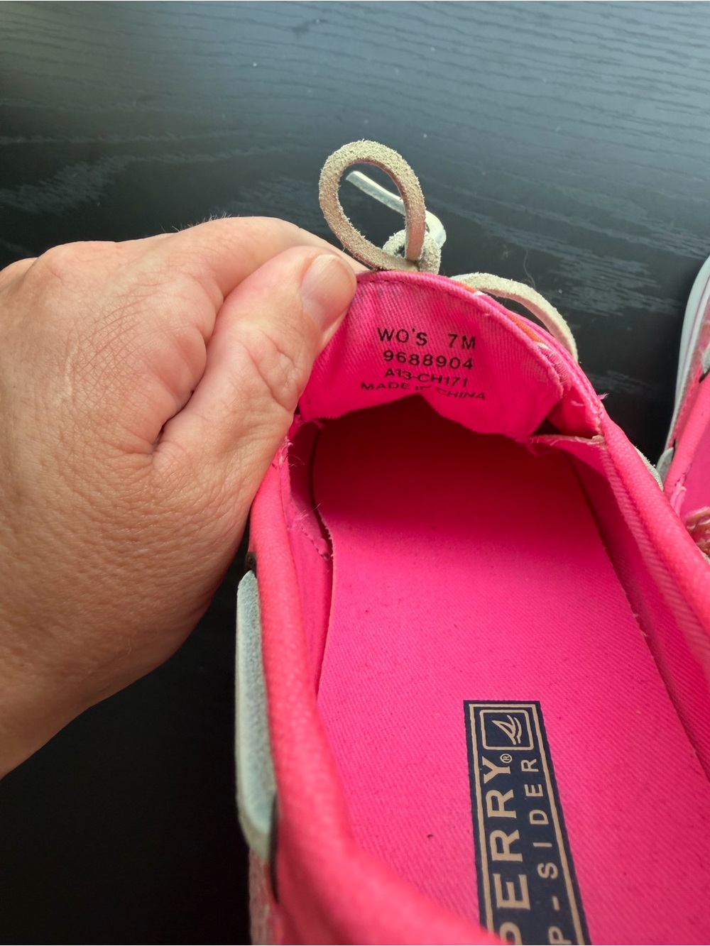 Sperry Top Sider Hot Pink and Orange Sequin Boat Shoe 7M - Picture 4 of 11